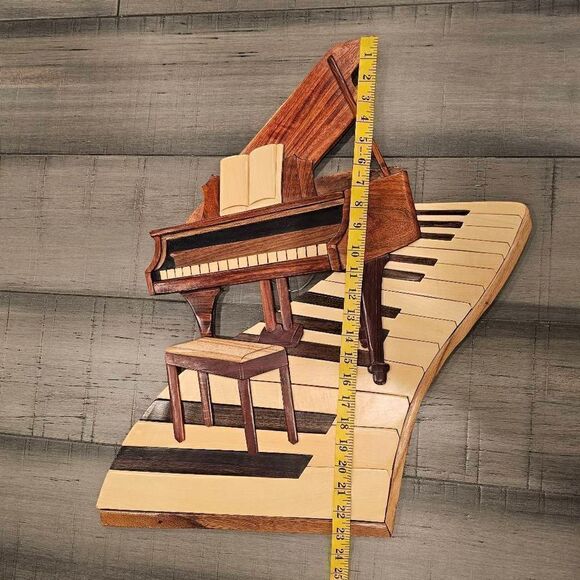 Wooden Handmade Beautiful Work of Art Wall Decor Piano - Picture 7 of 9